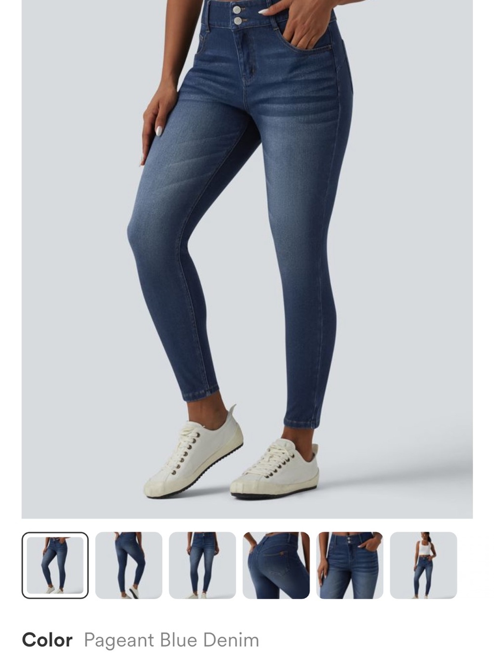 Halara Flex™ Mid Rise Draped Lyocell Washed Skinny Casual Jeans with Pockets